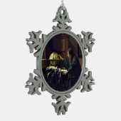 Der Astronom von Johannes Vermeer Schneeflocken Zinn-Ornament (Links)