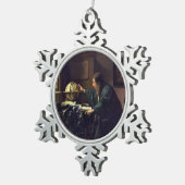 Der Astronom von Johannes Vermeer Schneeflocken Zinn-Ornament (Rechts)