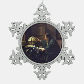 Der Astronom von Johannes Vermeer Schneeflocken Zinn-Ornament (Vorderseite)