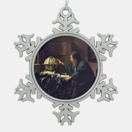 Der Astronom von Johannes Vermeer Schneeflocken Zinn-Ornament