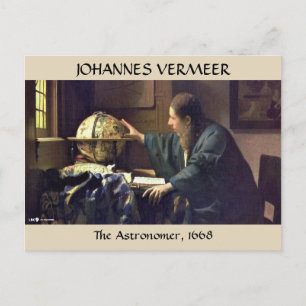 DER ASTRONOMER, Johannes Vermeer, 1668 Postkarte