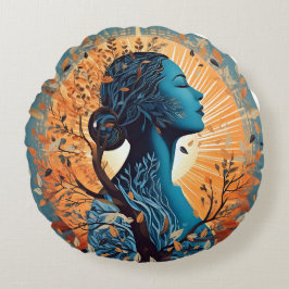 Der Atem - das Wesen des Lebens Rundes Kissen