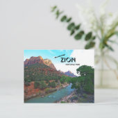 Der atemberaubende Zion-Nationalpark Postkarte (Stehend Vorderseite)