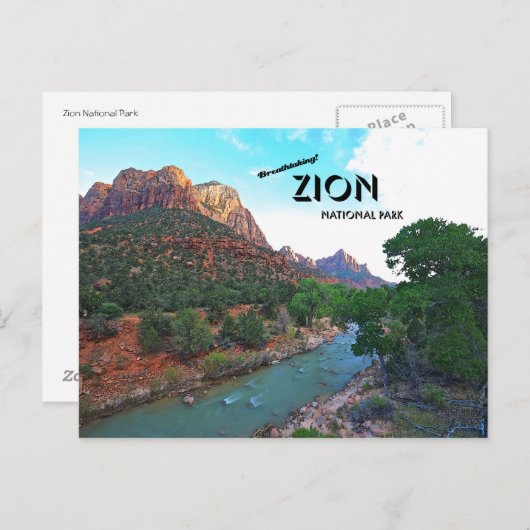 Der atemberaubende Zion-Nationalpark Postkarte (Vorne/Hinten)