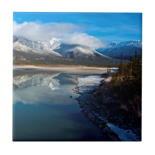 Der Athabasca-Fluss im Jasper-Nationalpark Fliese (Vorderseite)