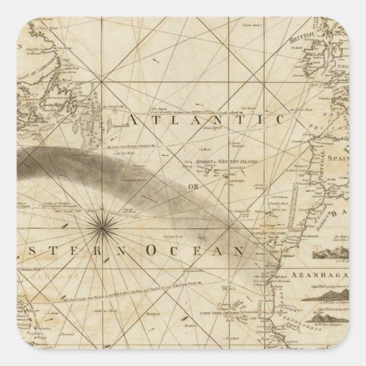 Der Atlantik Quadratischer Aufkleber (Vorderseite)