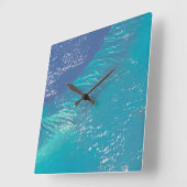 Der Atlantik vor der Küste der Bahamas Quadratische Wanduhr (Winkel)