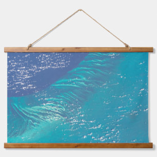 Der Atlantik vor der Küste der Bahamas Wandteppich Mit Holzrahmen