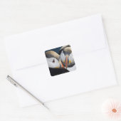 Der Atlantische Puffin, ein pelagischer Seevögel Quadratischer Aufkleber (Umschlag)