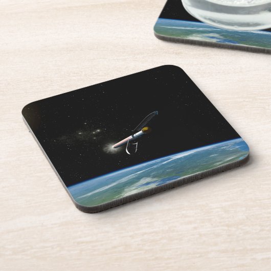 Der Atlas V541 startet im Orbit. Getränkeuntersetzer (Linke Seite)