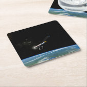 Der Atlas V541 startet im Orbit. Rechteckiger Pappuntersetzer (angewinkelt)