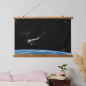 Der Atlas V541 startet im Orbit. Wandteppich Mit Holzrahmen (Schlafzimmer)