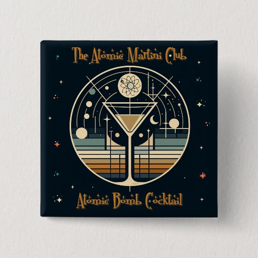 Der Atomic Martini Club Atomic Bomb Cocktail Button (Vorderseite)