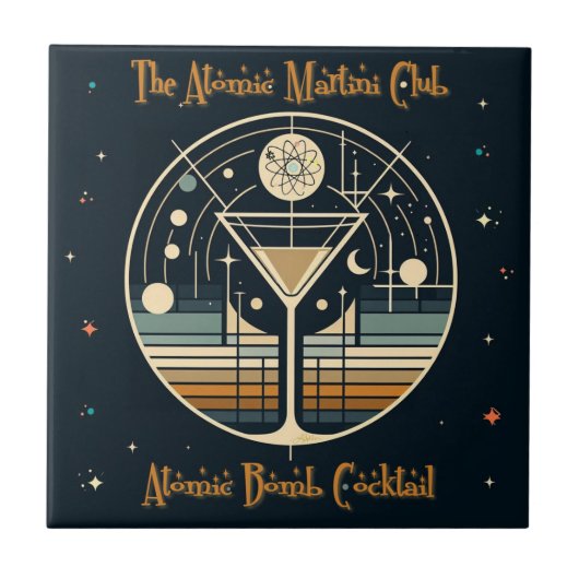 Der Atomic Martini Club Atomic Bomb Cocktail Fliese (Vorderseite)