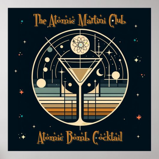 Der Atomic Martini Club Atomic Bomb Cocktail Poster (Vorne)