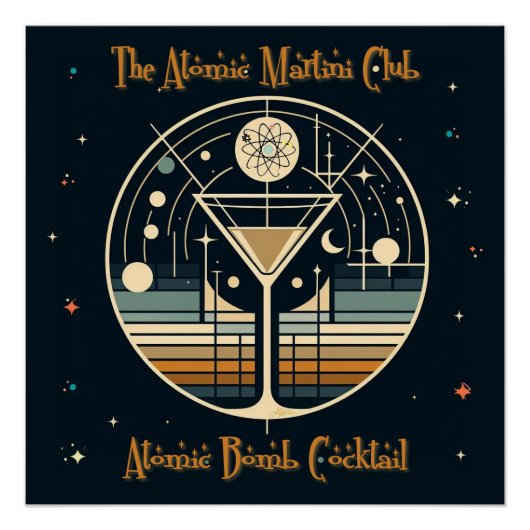 Der Atomic Martini Club Atomic Bomb Cocktail Poster (Vorderseite)