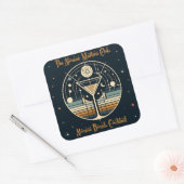 Der Atomic Martini Club Atomic Bomb Cocktail Quadratischer Aufkleber (Umschlag)