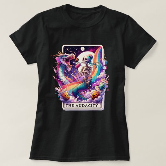 Der Audacity Mermaid Skeleton Tarot Card T - Shirt (Design vorne)
