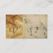DER AUF DEM ANTIQUEN PARCHMENT-Monogramm ZEICHNEND Visitenkarte (Rückseite)