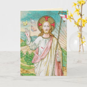 Der auferstandene Christus mit Schmetterlingen Ost Karte