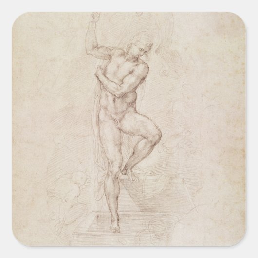 Der aufgeweckte Christus Quadratischer Aufkleber (Vorderseite)