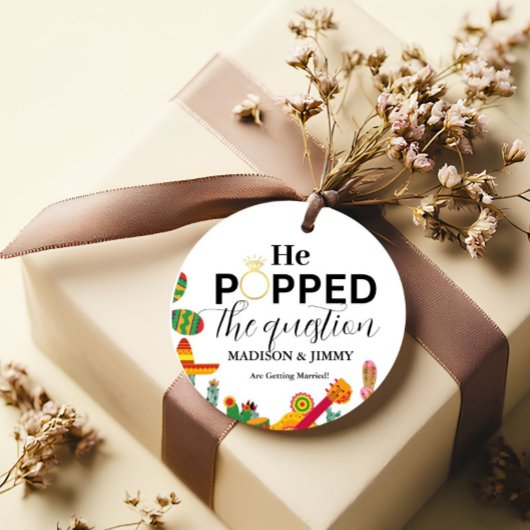 Der Aufkleber der Gesprächspartnerin, so stellte e Geschenkanhänger