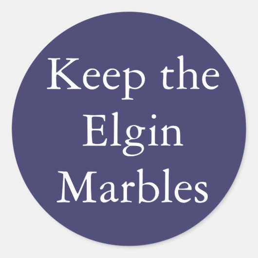 Der Aufkleber "Elgin Marbles" behalten (Vorderseite)