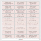 Der Aufkleber für die Adresse eines Hochzeitgästen (Blatt)