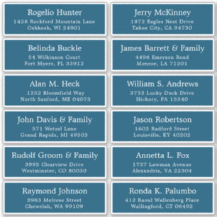 Der Aufkleber für die Eheratationsadressen kann in