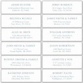 Der Aufkleber für die Eheratationsadressen kann in (Vorderseite)