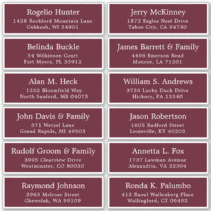 Der Aufkleber für die Eheratationsadressen kann in