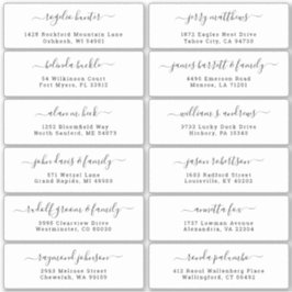 Der Aufkleber für die Eheratationsadressen kann in