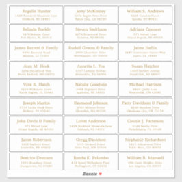 Der Aufkleber für die Eheratationsadressen kann in