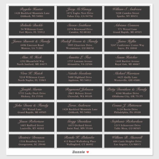 Der Aufkleber für die Eheratationsadressen kann in (Blatt)