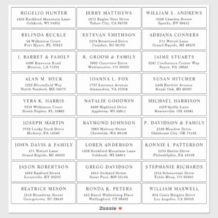 Der Aufkleber für die Eheratationsadressen kann in