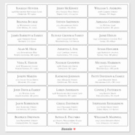 Der Aufkleber für die Eheratationsadressen kann in