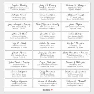 Der Aufkleber für die Eheratationsadressen kann in