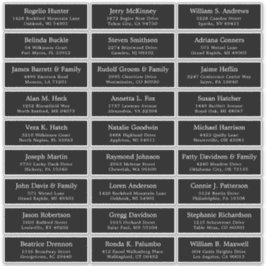 Der Aufkleber für die Eheratationsadressen kann in