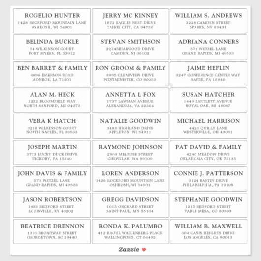 Der Aufkleber für die Eheratationsadressen kann in (Blatt)