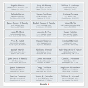 Der Aufkleber für die Eheratationsadressen kann in