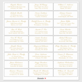 Der Aufkleber für die Eheratationsadressen kann in