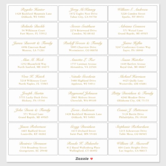 Der Aufkleber für die Eheratationsadressen kann in (Blatt)