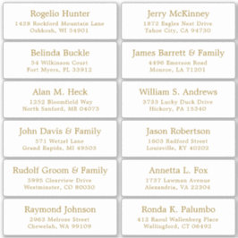 Der Aufkleber für die Eheratationsadressen kann in