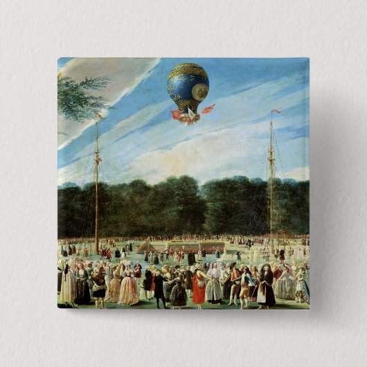 Der Aufstieg des Montgolfier Ballons an Button (Vorderseite)