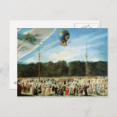 Der Aufstieg des Montgolfier Ballons an Postkarte (Vorne/Hinten)