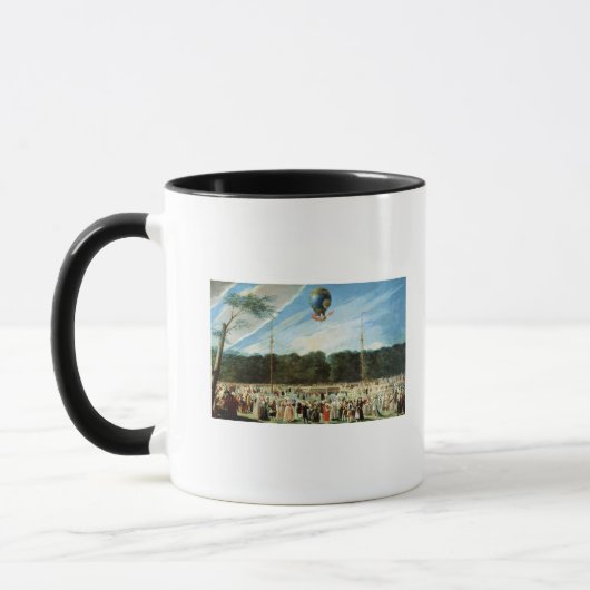 Der Aufstieg des Montgolfier Ballons an Tasse (Links)
