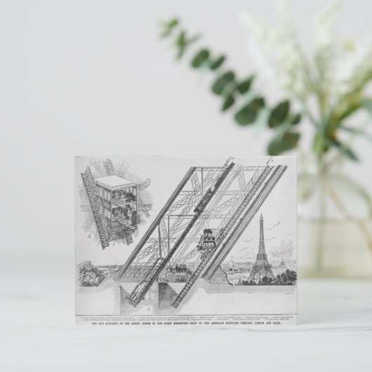 Der Aufzug Otis im Eiffelturm Postkarte (Stehend Vorderseite)