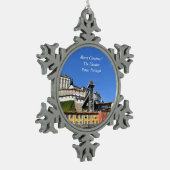 Der Aufzug, Porto Portugal Weihnachtsschmuck Schneeflocken Zinn-Ornament (Links)
