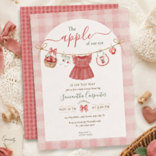Der Augapfel Baby Shower im dezenten Rosaton Einladung