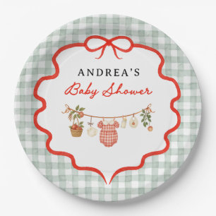 Der Augapfel Bogen und Gingham-Baby-Party Pappteller